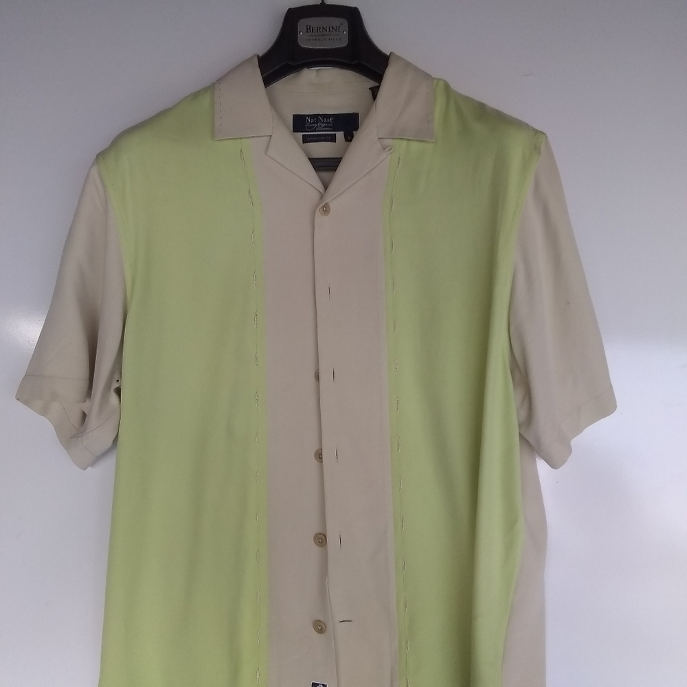 Nat Nast 100% silk short sleeve shirt medium